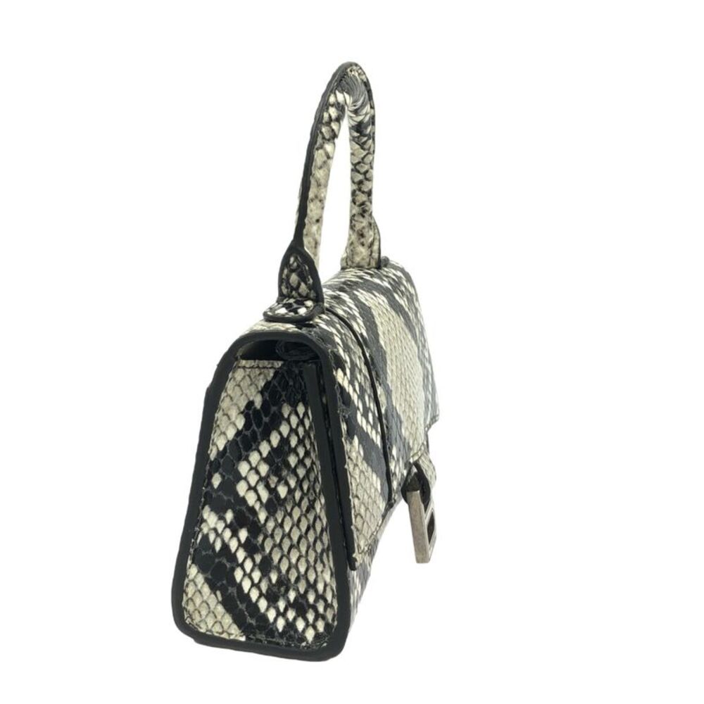 Balenciaga Hourglass Top Handle Bag Python Embossed Leather Gray Calfskin - Picture 3 of 10